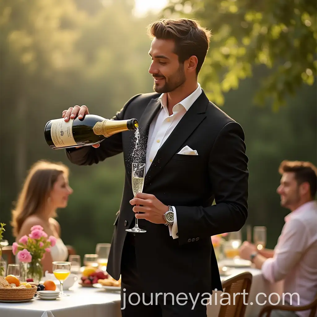 Stylish-Man-Pouring-Champagne-at-Chic-Outdoor-Brunch