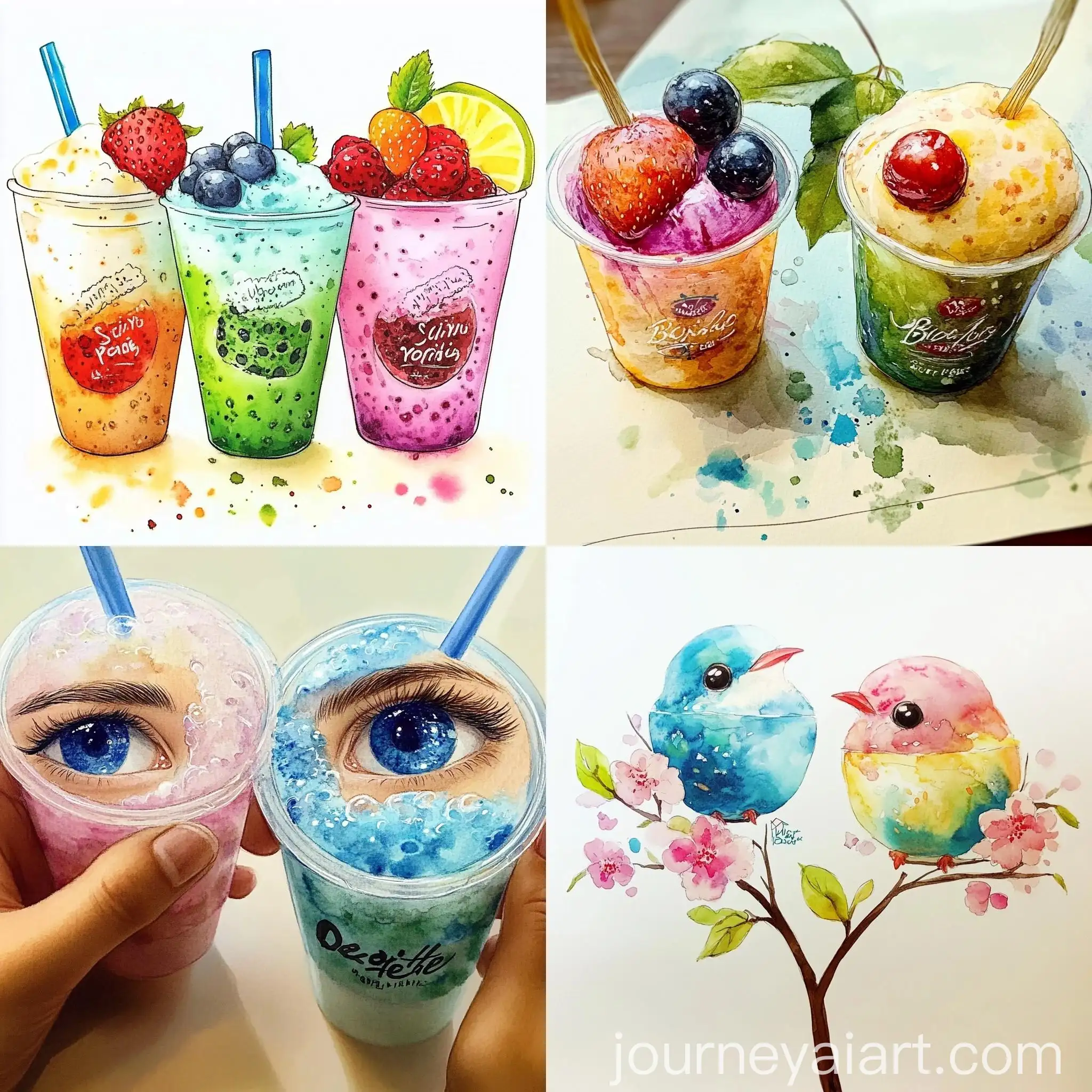 Watercolor-HandDrawn-Fresh-Style-Journey-Art