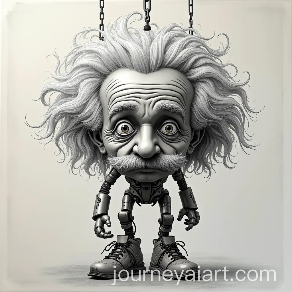 Scary-Half-Einstein-Half-Robot-with-Suspended-Background