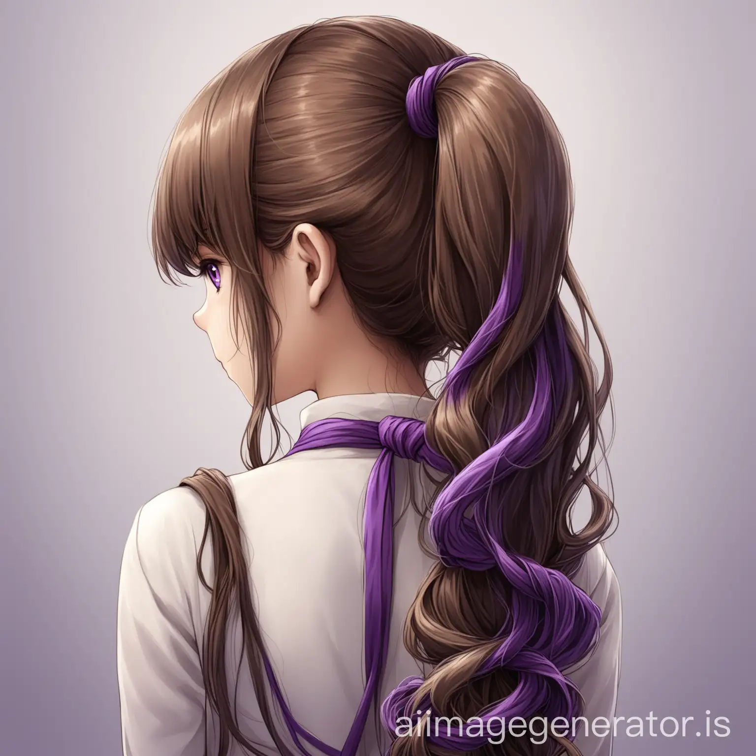 Young-Girl-with-Brown-and-Purple-Hair-in-a-HalfPonytail-from-Behind