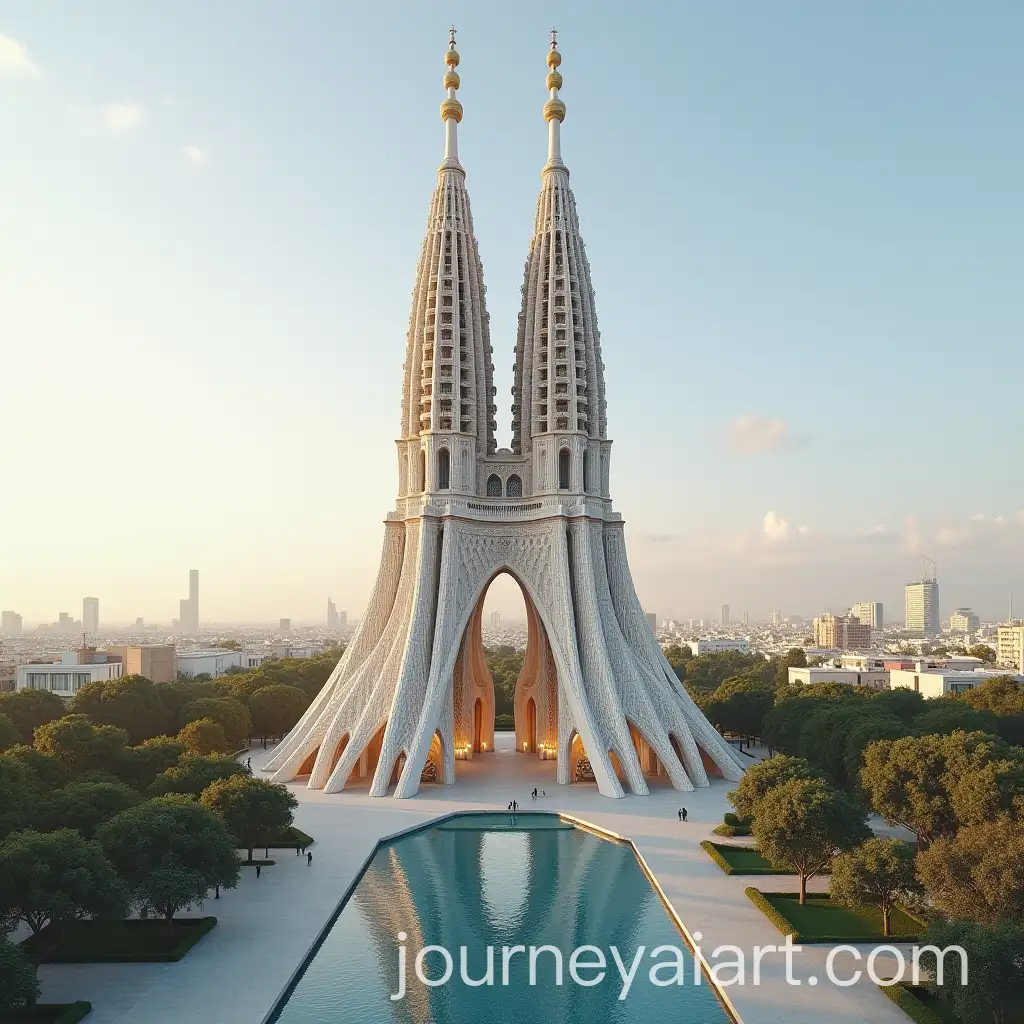 Artistic-Fusion-of-Azadi-Tower-in-Tehran-and-Casa-Mil-in-Barcelona