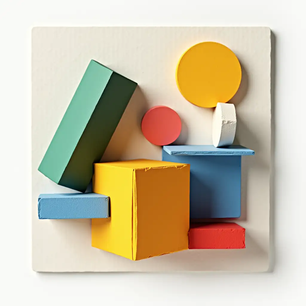 Geometric-Transformation-Sculpture-Using-Primary-Shapes-on-Foam-Board