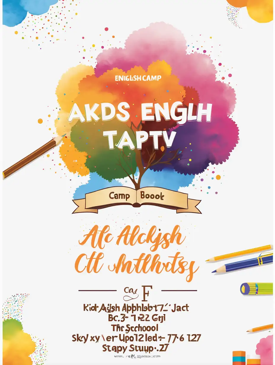 Kids English Camp with Books and Alphabet Learning Under the Sky