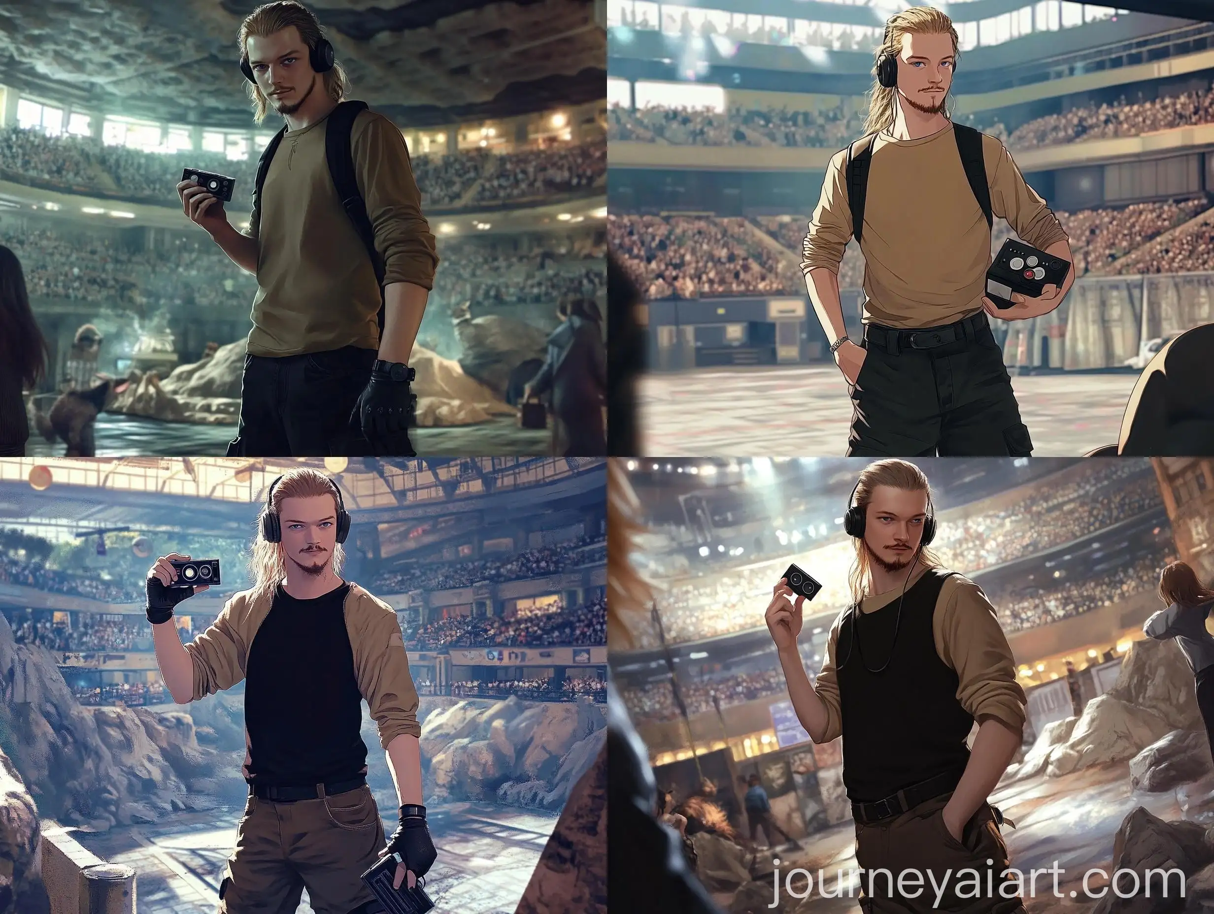 Blonde-Champion-Faces-Off-in-Pokemon-Arena-with-Cassette-Player