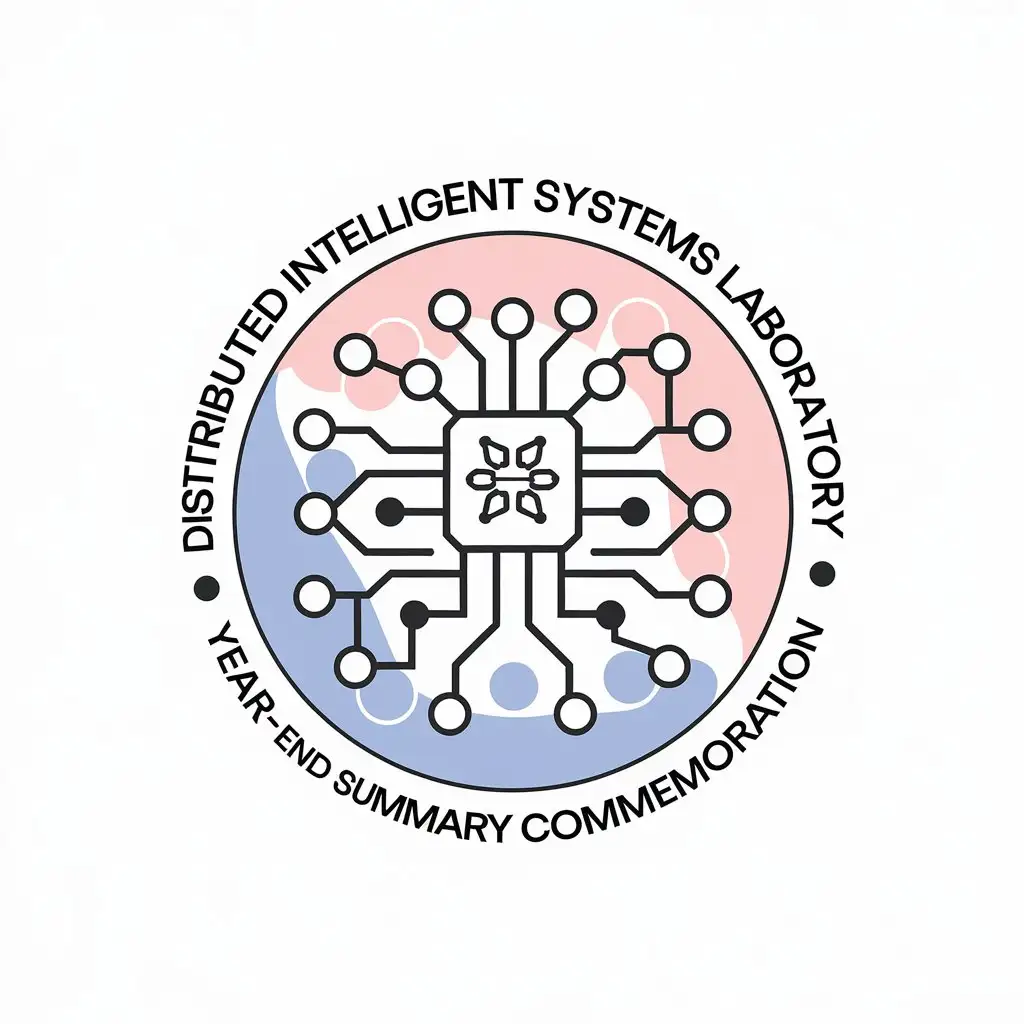 LOGO Design for 2024 Distributed Intelligent Systems Laboratory YearEnd Summary Commemoration Cool and Moderate Technology Industry Theme