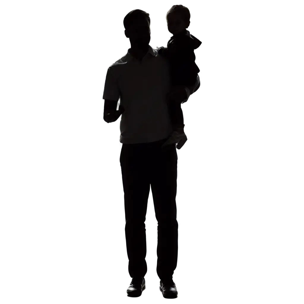 Father-Holding-Child-in-Arms-Silhouette-PNG-Heartwarming-Moments-in-Detailed-Clarity