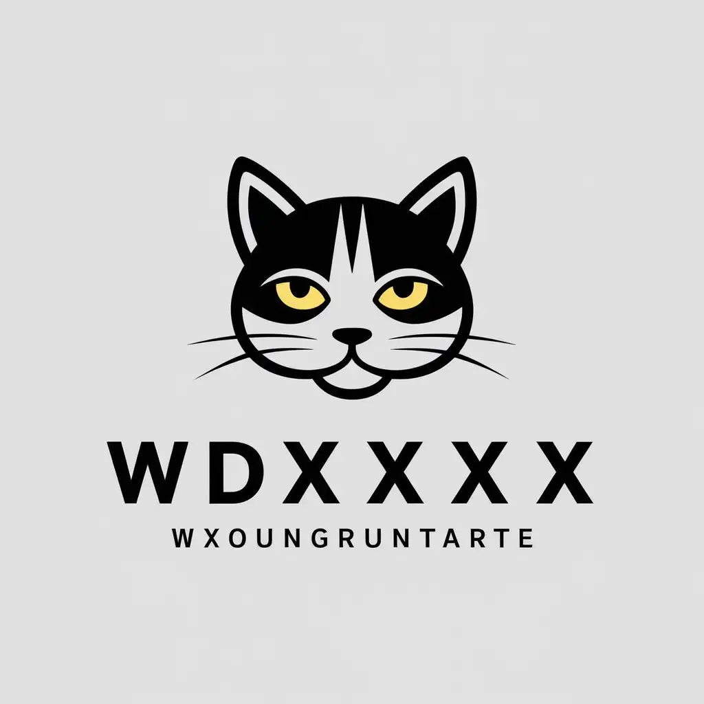 a vector logo design,with the text "wdxxxxx", main symbol:cat,Moderate,be used in Others industry,clear background