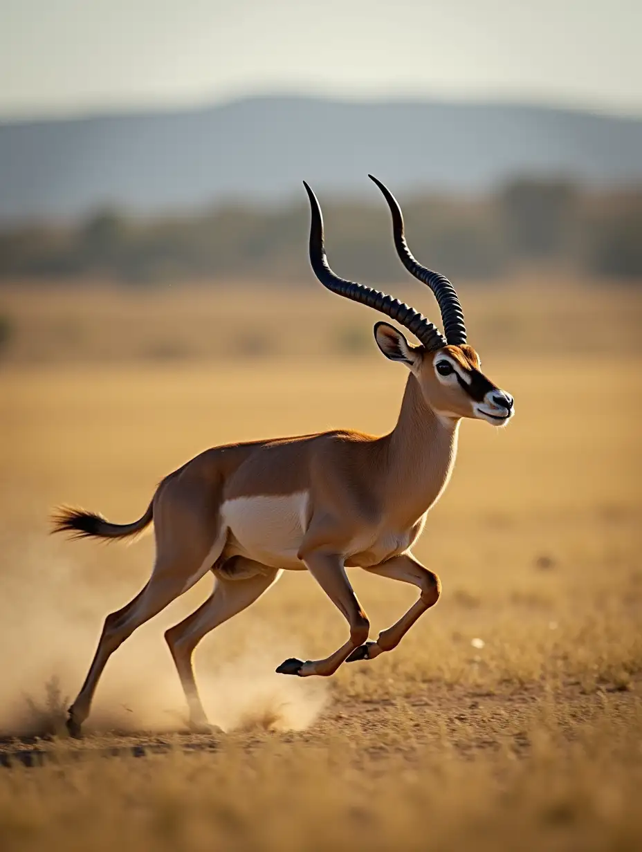 Whizzing past for hunting a gazelle