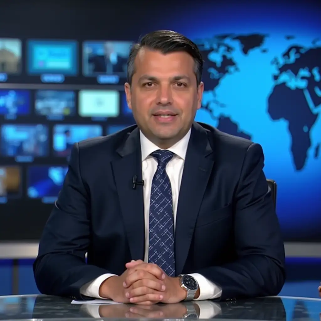 Professional-Man-in-Suit-Working-at-Desk-with-News-Background