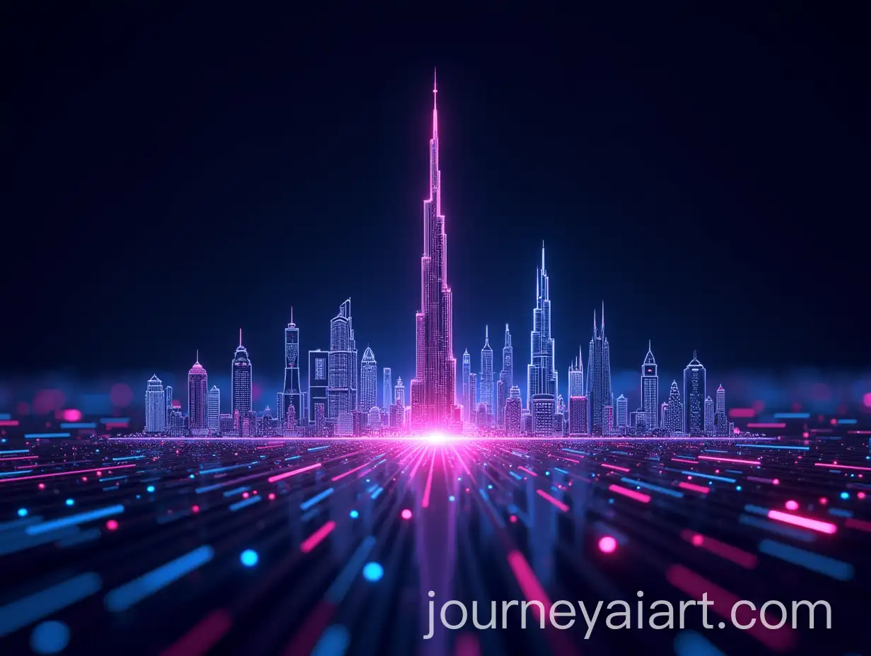 Futuristic-Microchip-Circuitry-Transforming-into-Neon-Dubai-Skyline