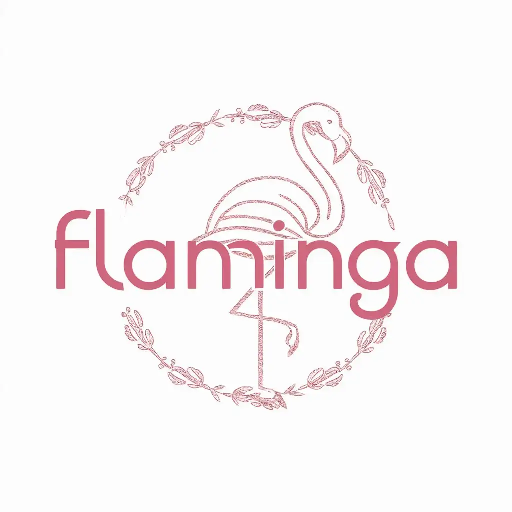 LOGO-Design-for-FlamInga-Tender-Pink-Flamingo-Symbol-on-a-Clear-Background