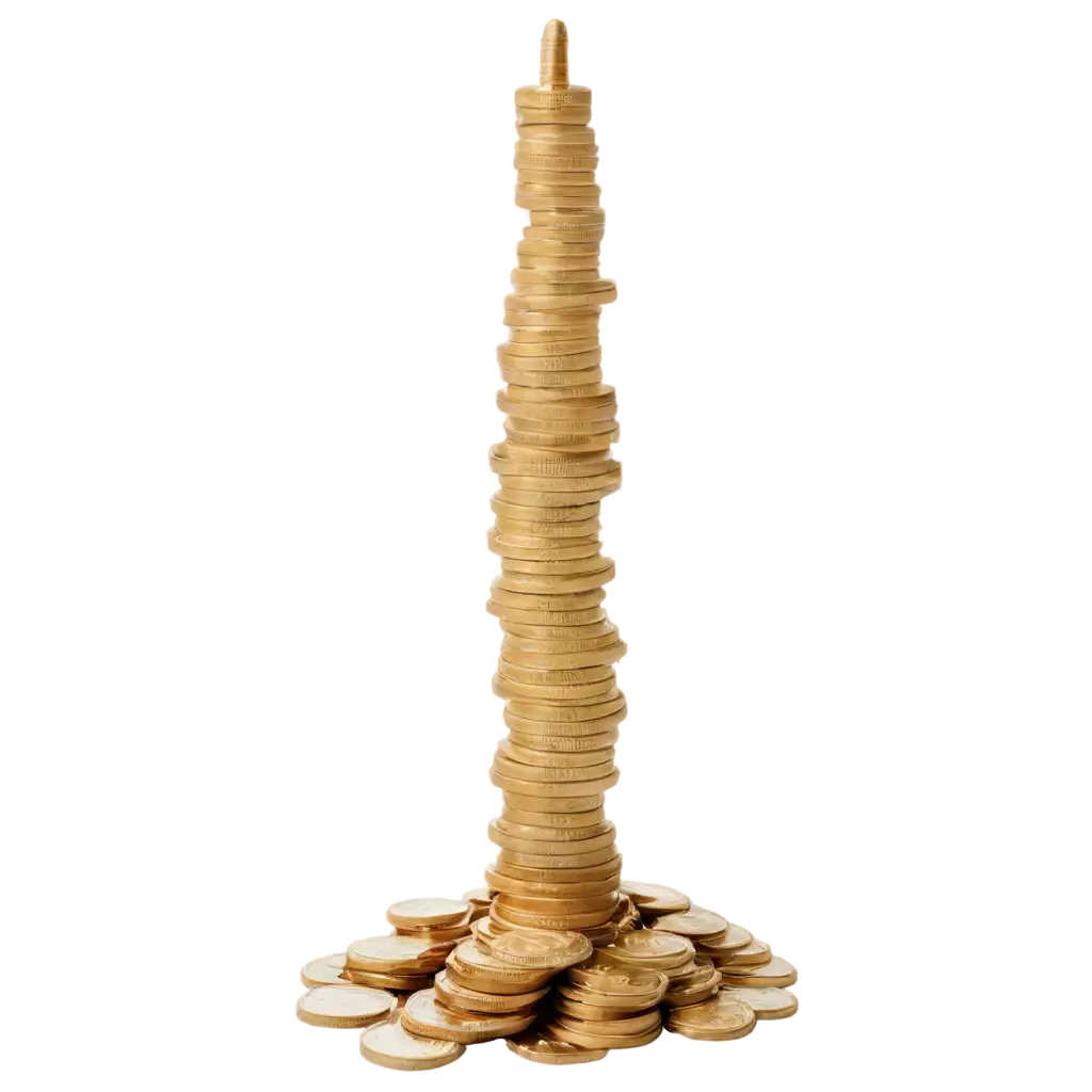 Tower-of-Coins-PNG-Image-Creative-Concept-for-Digital-Artistry