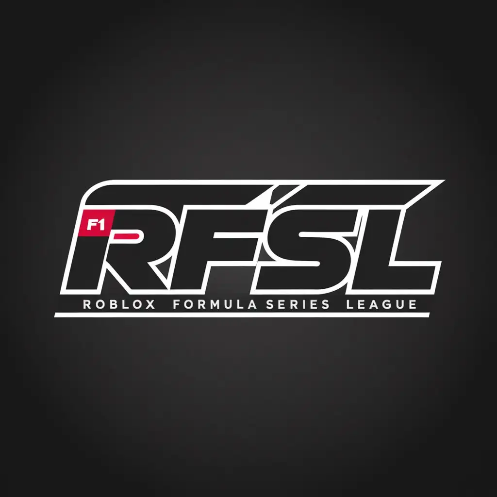 LOGO Design for RFSL Black 2D F1 Theme with Clear Background and No AI Influence