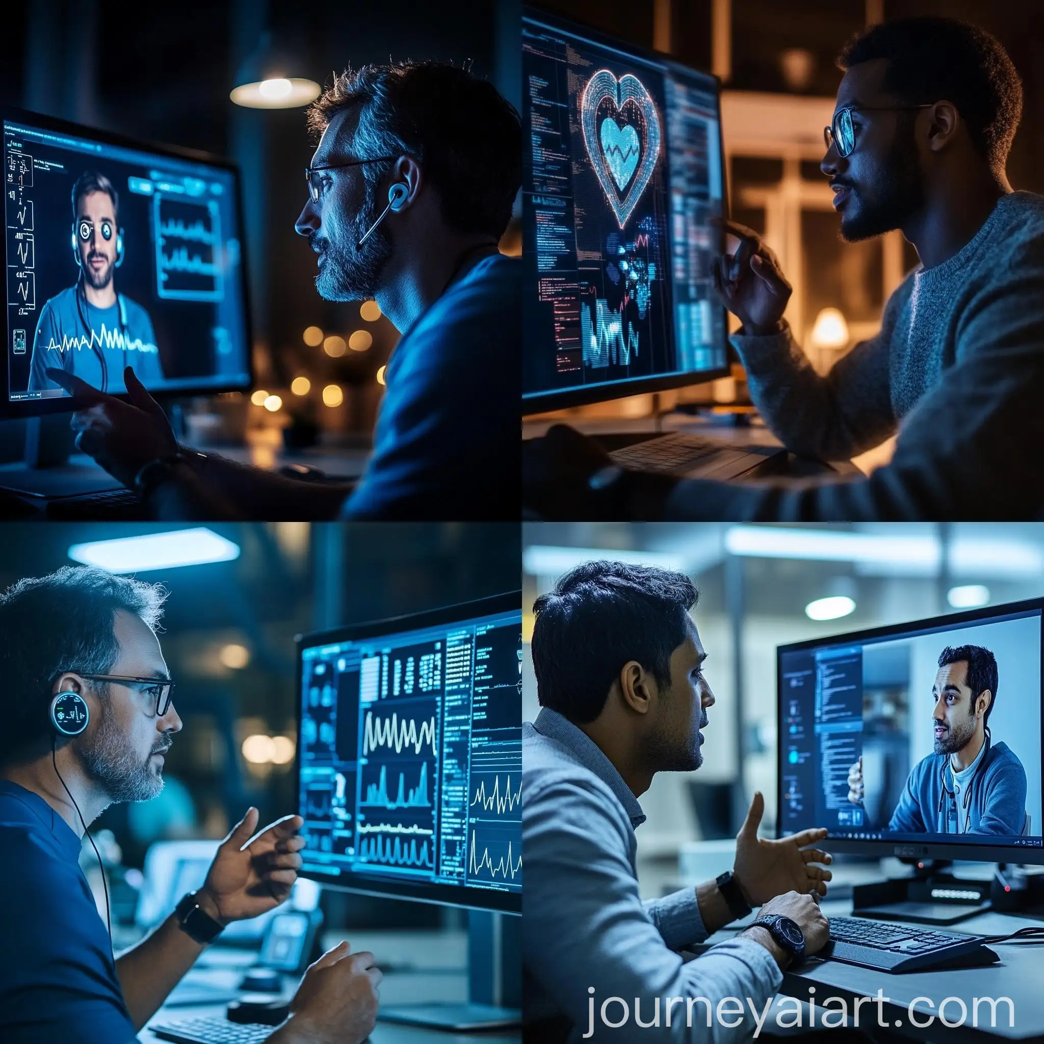 Man-with-Heart-Rate-Monitor-Talking-to-Virtual-Agent-on-Computer-Screen