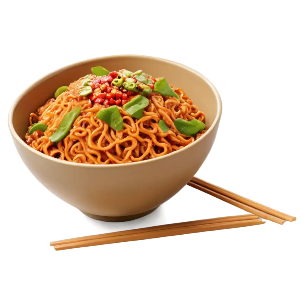 Delicious-Bowl-of-Spicy-Noodles-PNG-Image-Capturing-Culinary-Excellence-in-High-Quality