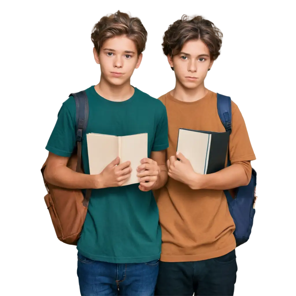 UltraRealistic-PNG-Image-of-Two-Teenage-Boys-with-Books-Perfect-for-HighQuality-Digital-Projects