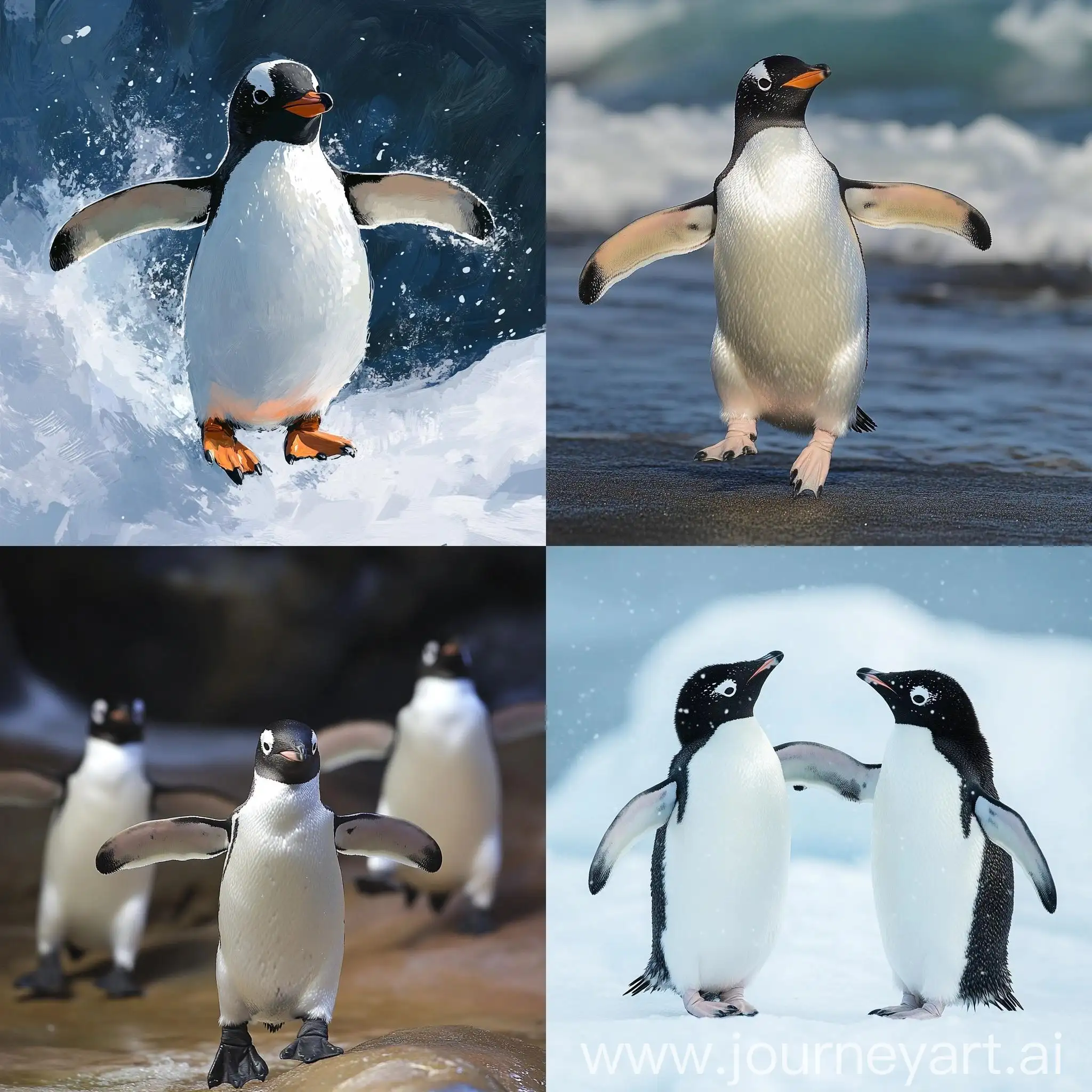 Playful-Penguin-Dancing-in-Snowy-Wonderland