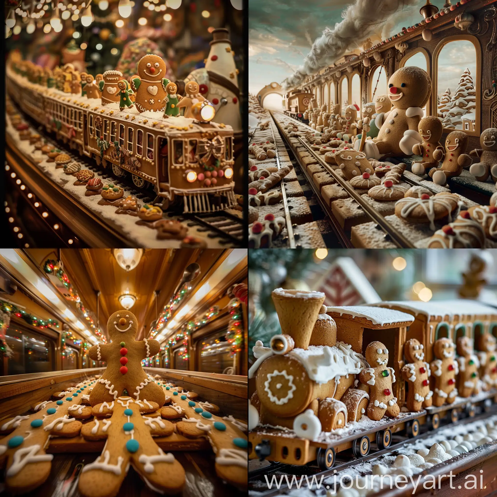 Gingerbread-People-Traveling-by-Train-Car