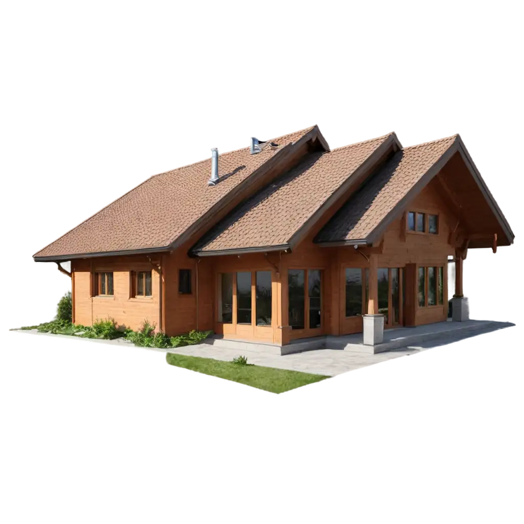 HighResolution-PNG-Image-of-a-OneStory-Chalet-with-Panoramic-Windows-and-Gazebo