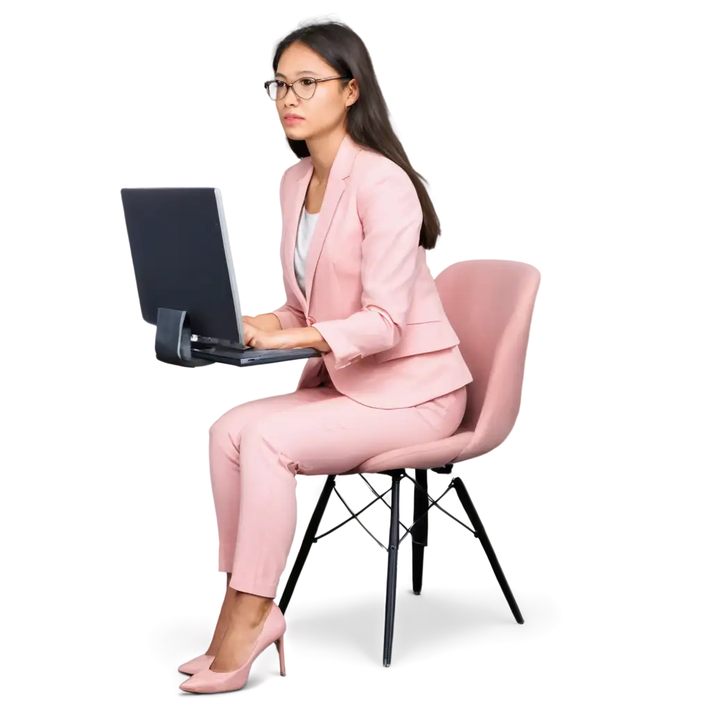 Stylish-Secretary-in-Light-Pink-Suit-PNG-Professional-Imagery-for-Digital-Platforms