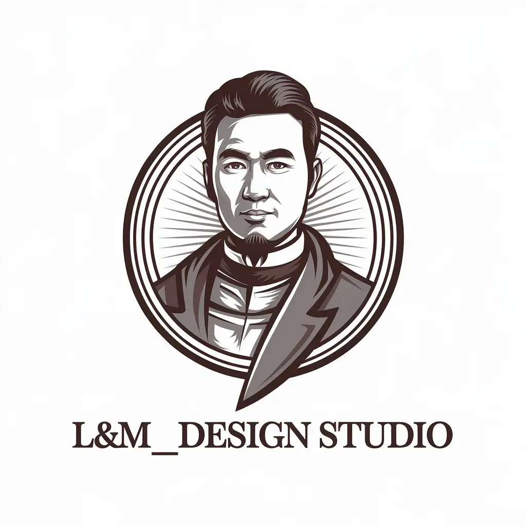 LOGO-Design-For-LM-Design-Studio-Zhuo-Alexander-Designer-Craftsman-Gentleman-Portrait-Theme