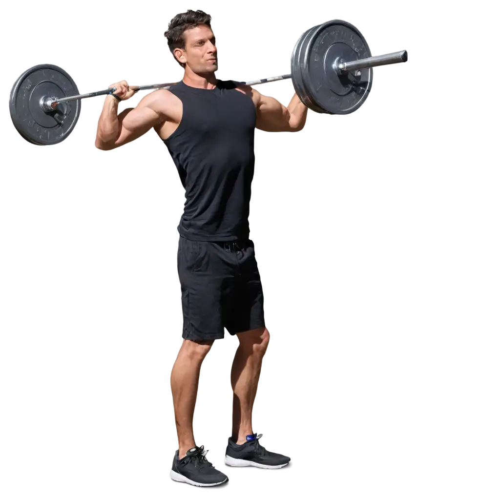 Male-Doing-Overhead-Barbell-Press-PNG-Image-HighQuality-Fitness-Illustration