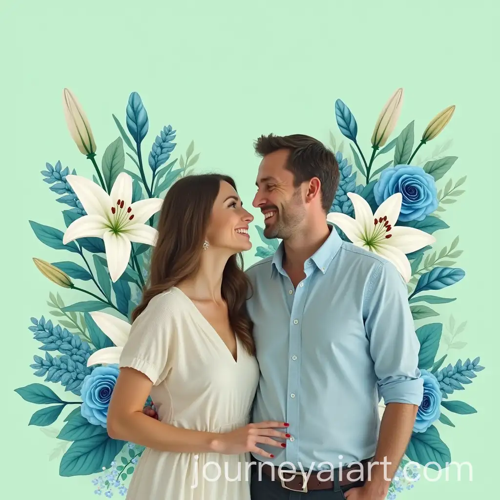 Couple-in-FrontImage-Modification-Request-with-Mint-Green-Background-and-Floral-Painting