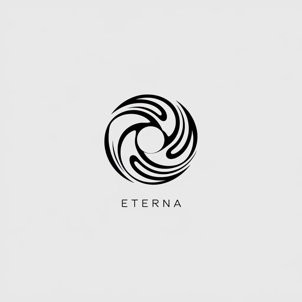 LOGO Design for Eterna Black and White Abstract Spiral Symbolizing Eternity