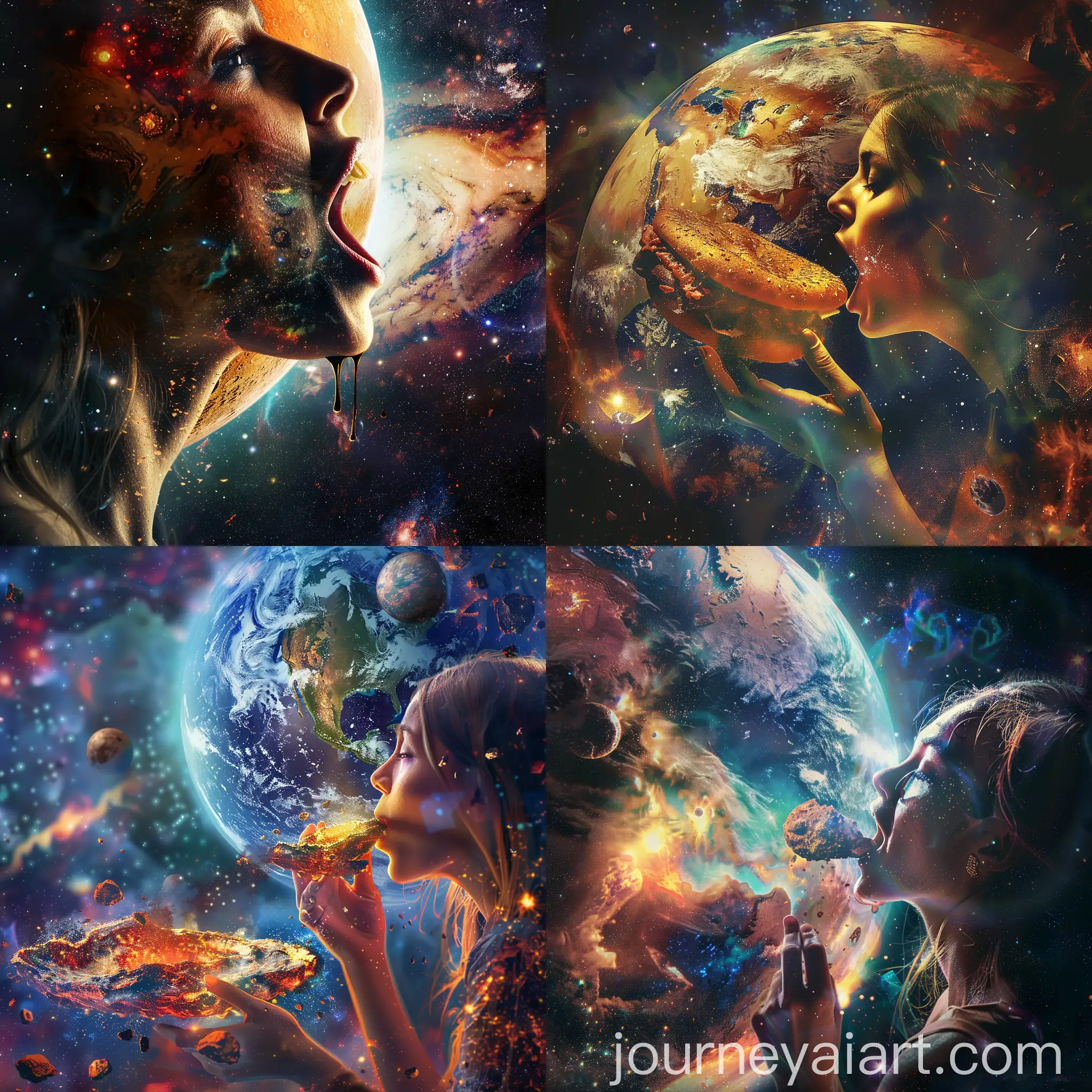Enormous-Woman-Devouring-Planet-in-Space-Illustration