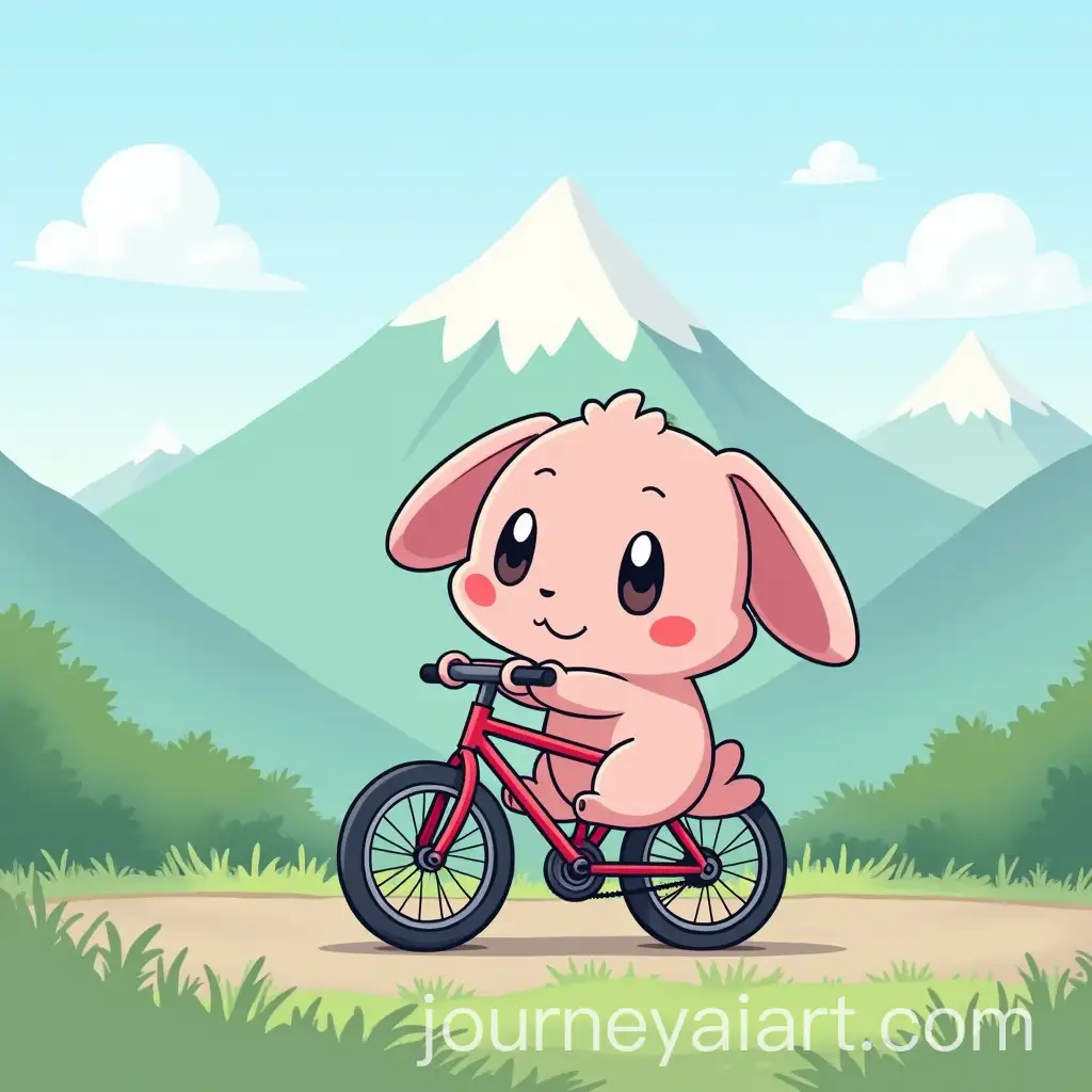 Pokemon-Slowpoke-Riding-Bicycle-in-Mountain-Landscape
