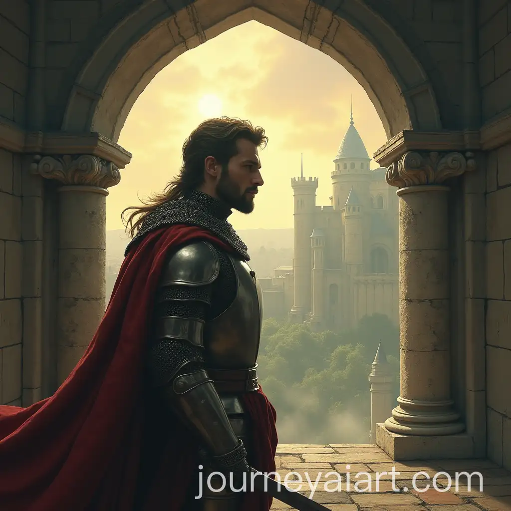 Knight-Watching-Princess-from-Afar-in-an-Artsy-Style