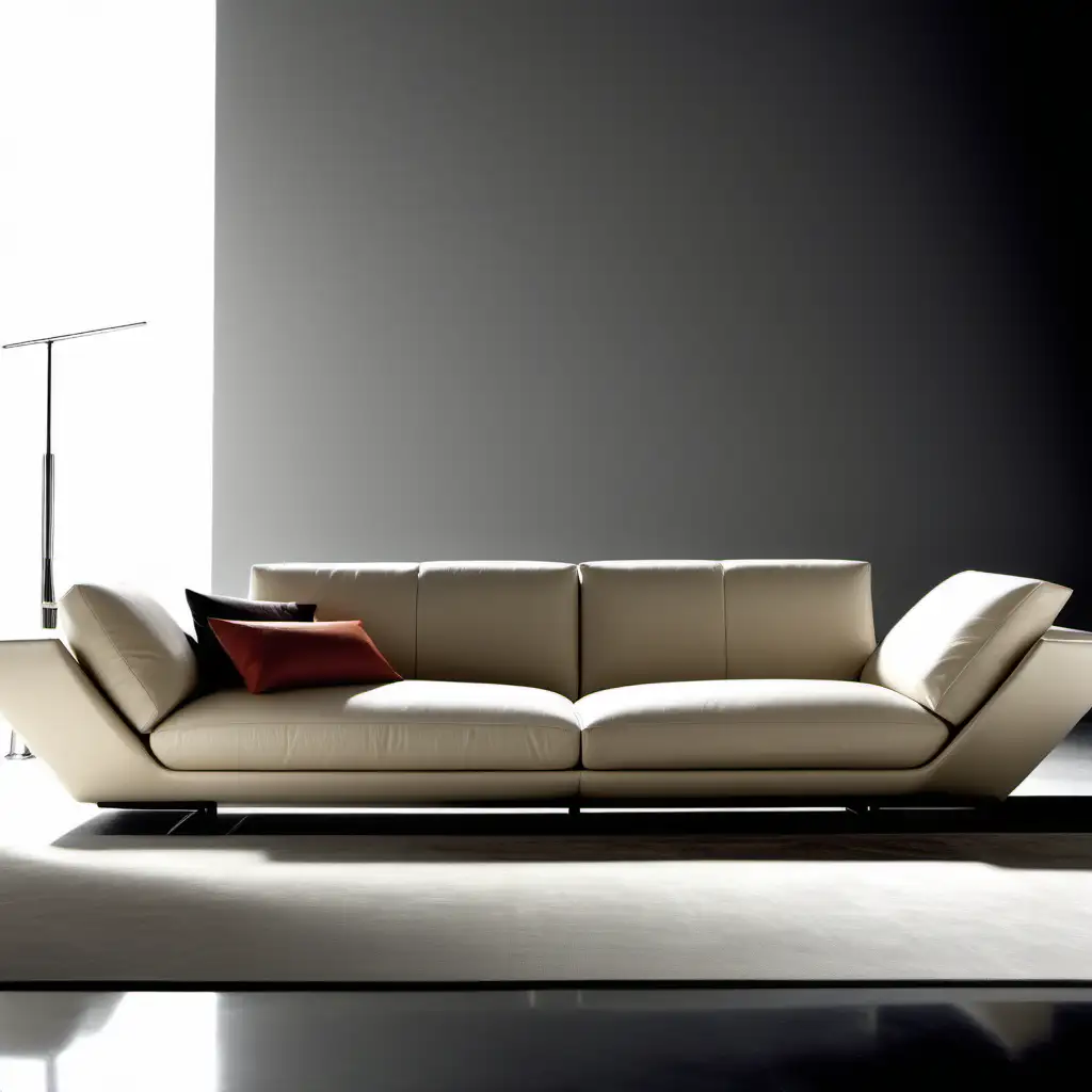 Italian Modern Sofa Design by Giorgetto Giugiaro Light Colors and Contemporary Elegance