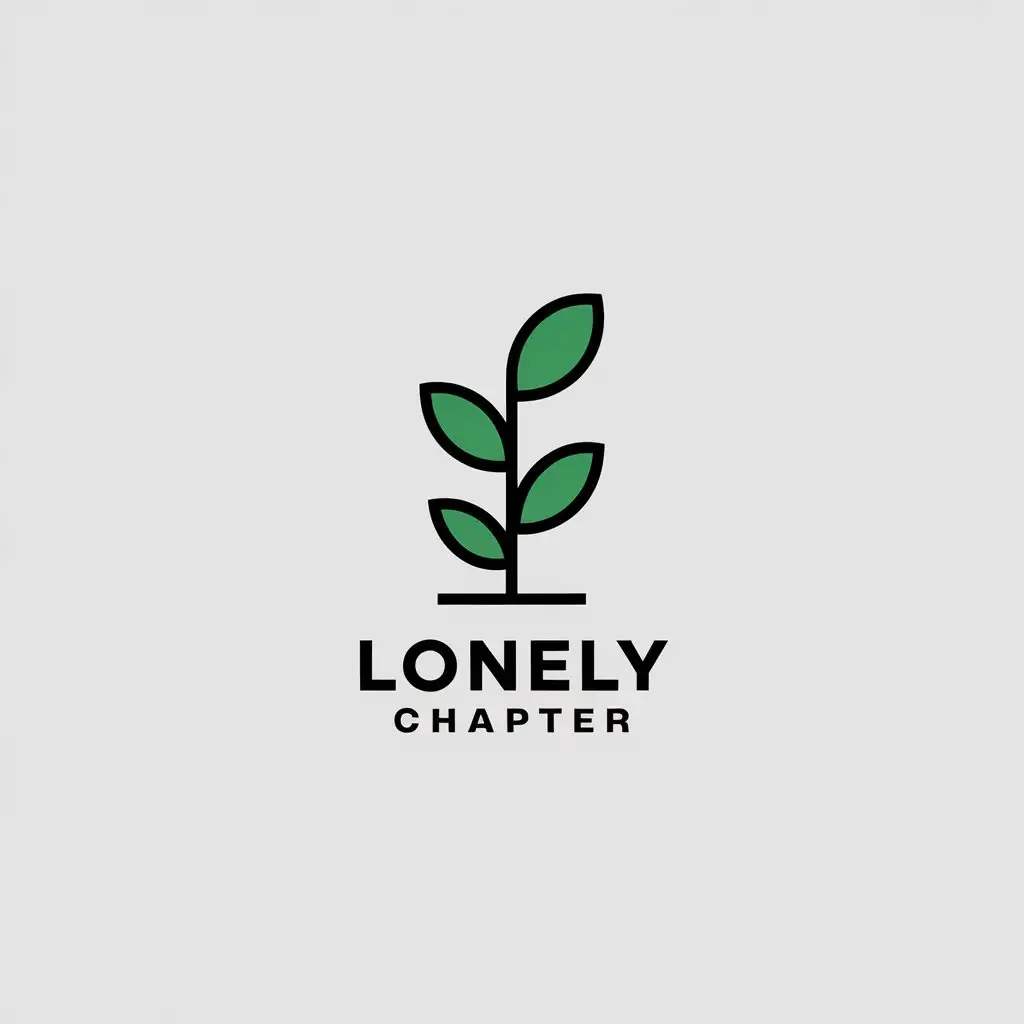 LOGO Design for Lonely Chapter Minimalistic Green Plant with Four Leaves for Education Industry