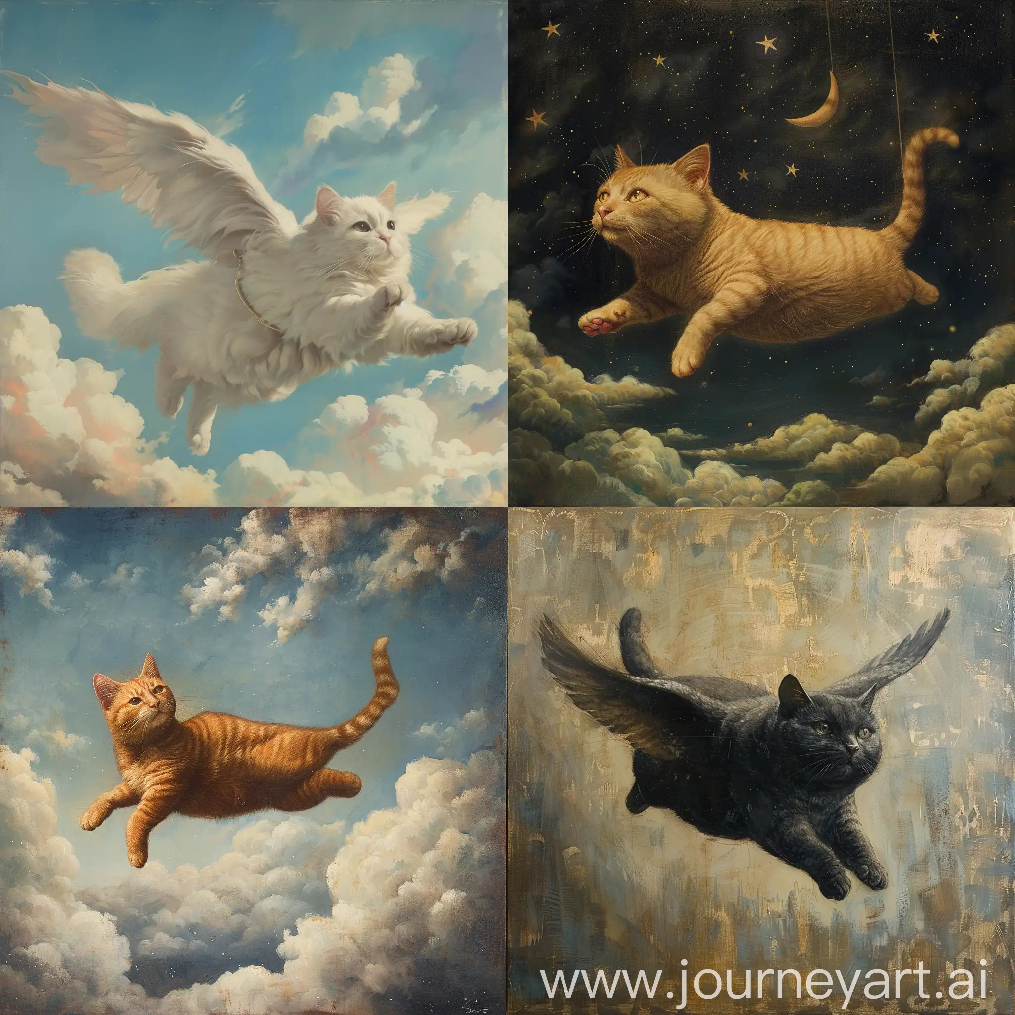 Graceful-Flying-Cat-in-Dreamlike-Scene