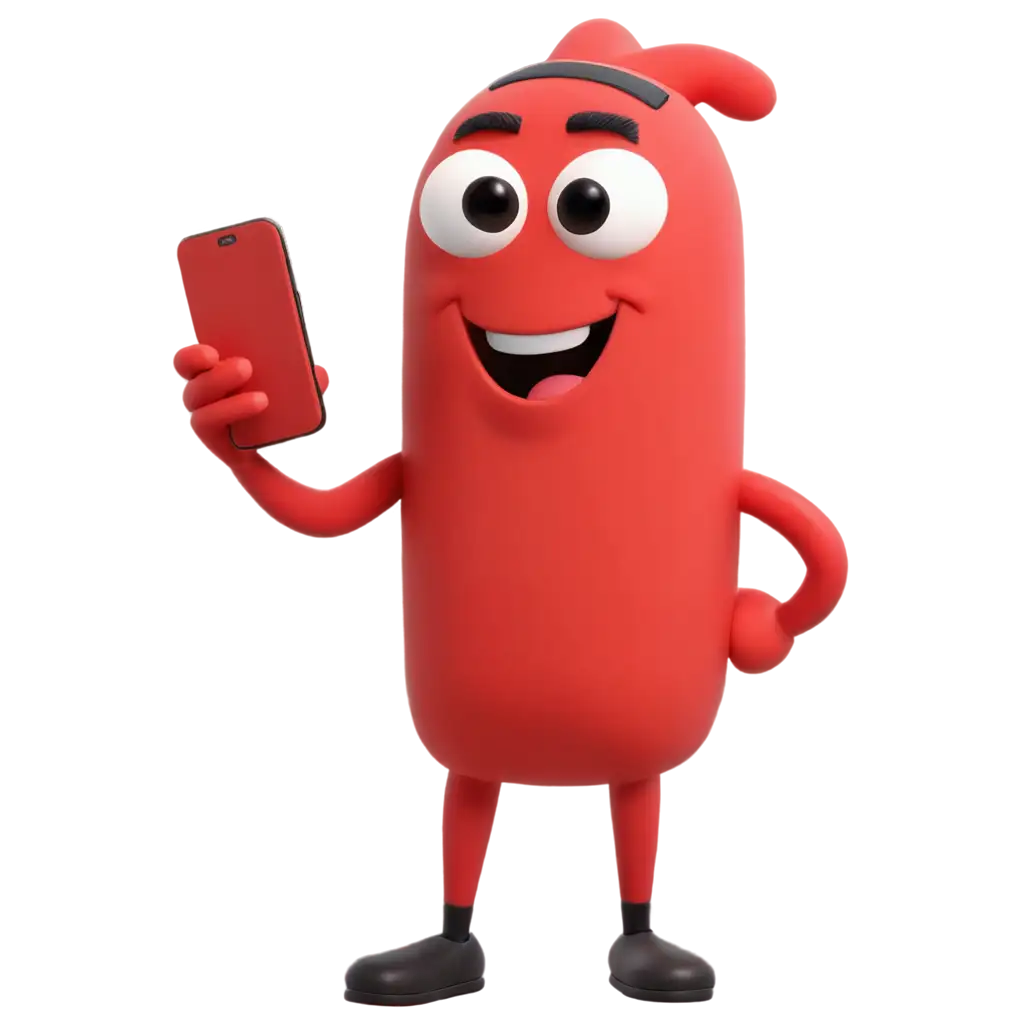 Cartoon-Red-Smartphone-Happy-PNG-Image-for-Creative-Use