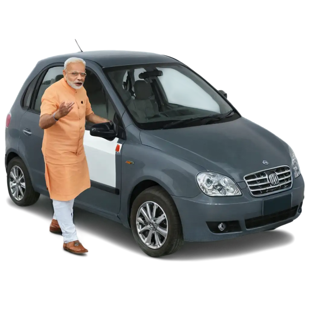 Modi ji drive a car