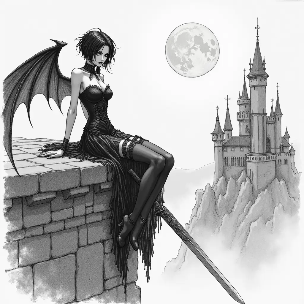 AI-Art-Prompt-ExpansionDark-Fantasy-Vampire-with-Dragon-Wings-and-Sword-in-Gothic-Castle