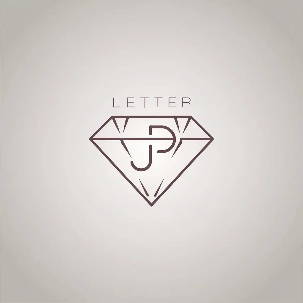 LOGO Design for JewelParagon Minimalist JP Letters Above Diamond