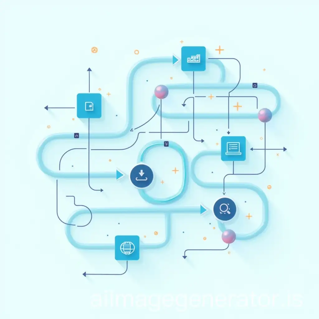 Modern-Workflow-Diagram-with-Automated-Processes-and-Fluid-Arrows