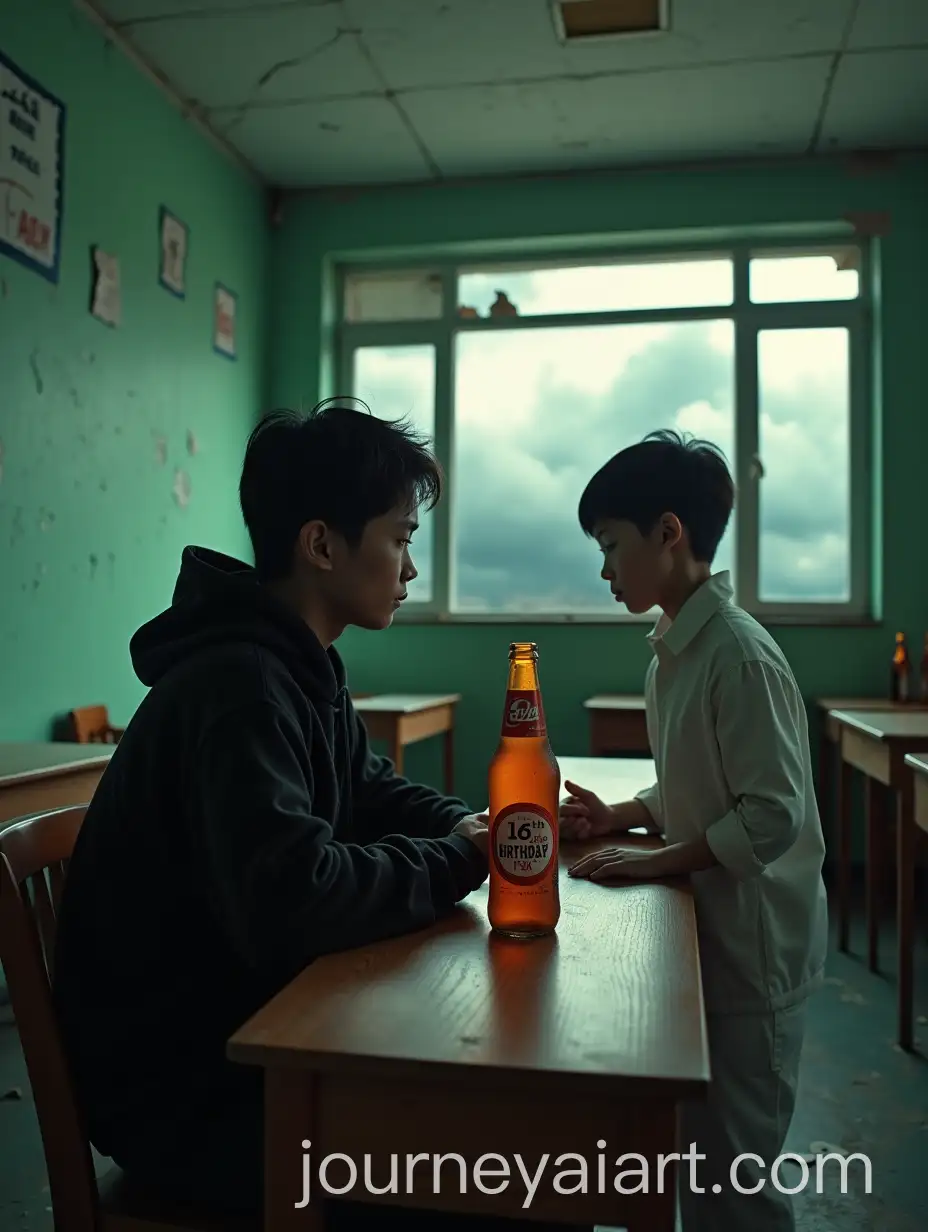 Abandoned-Classroom-with-Stormy-Sky-and-Teenage-Boys-in-Dramatic-Scene