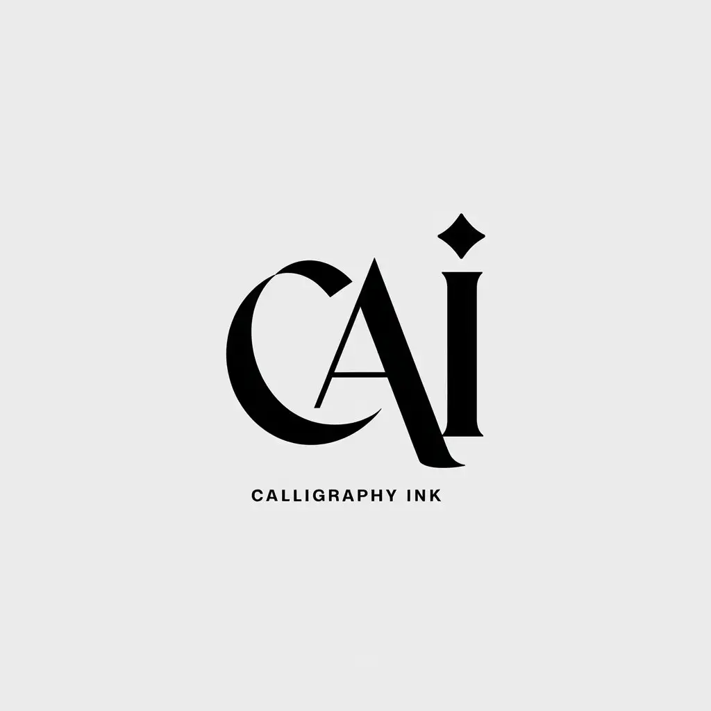 LOGO Design for CaI Vector with Ink Background and Minimalistic Typography