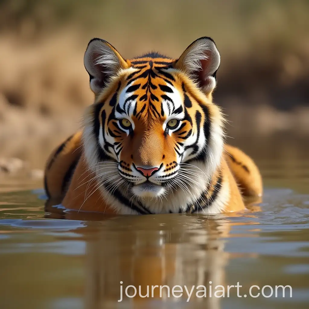 Desert-Oasis-with-Reflective-Water-and-a-Striking-Tiger