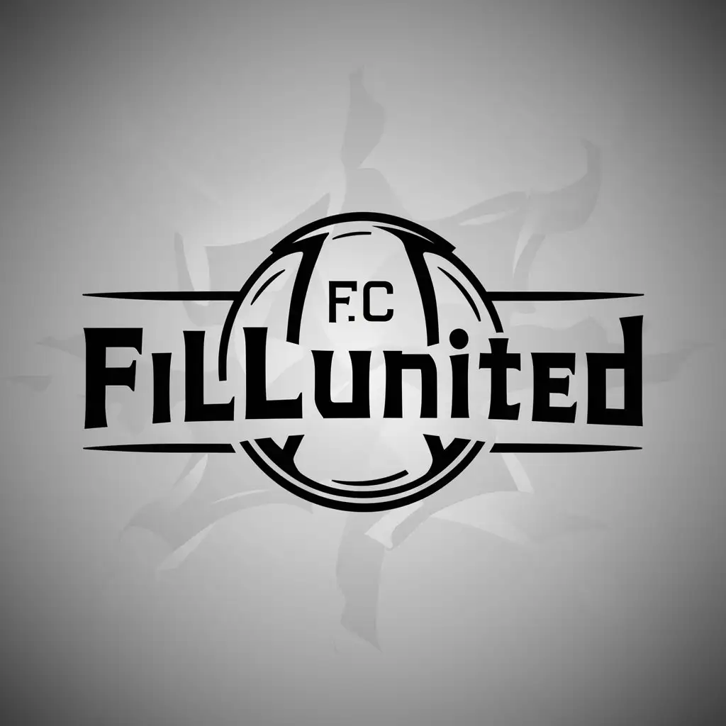 a logo design,with the text "FC FillUnited", main symbol:football ball,Moderate,be used in Sports Fitness industry,clear background