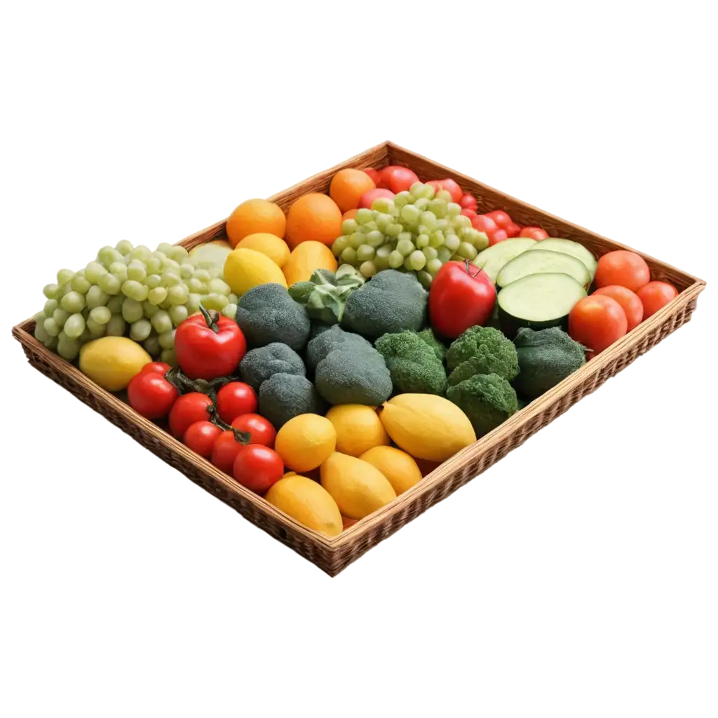 Realistic-Tray-of-Shiny-Fruits-and-Vegetables-PNG-for-HighQuality-Image-Design