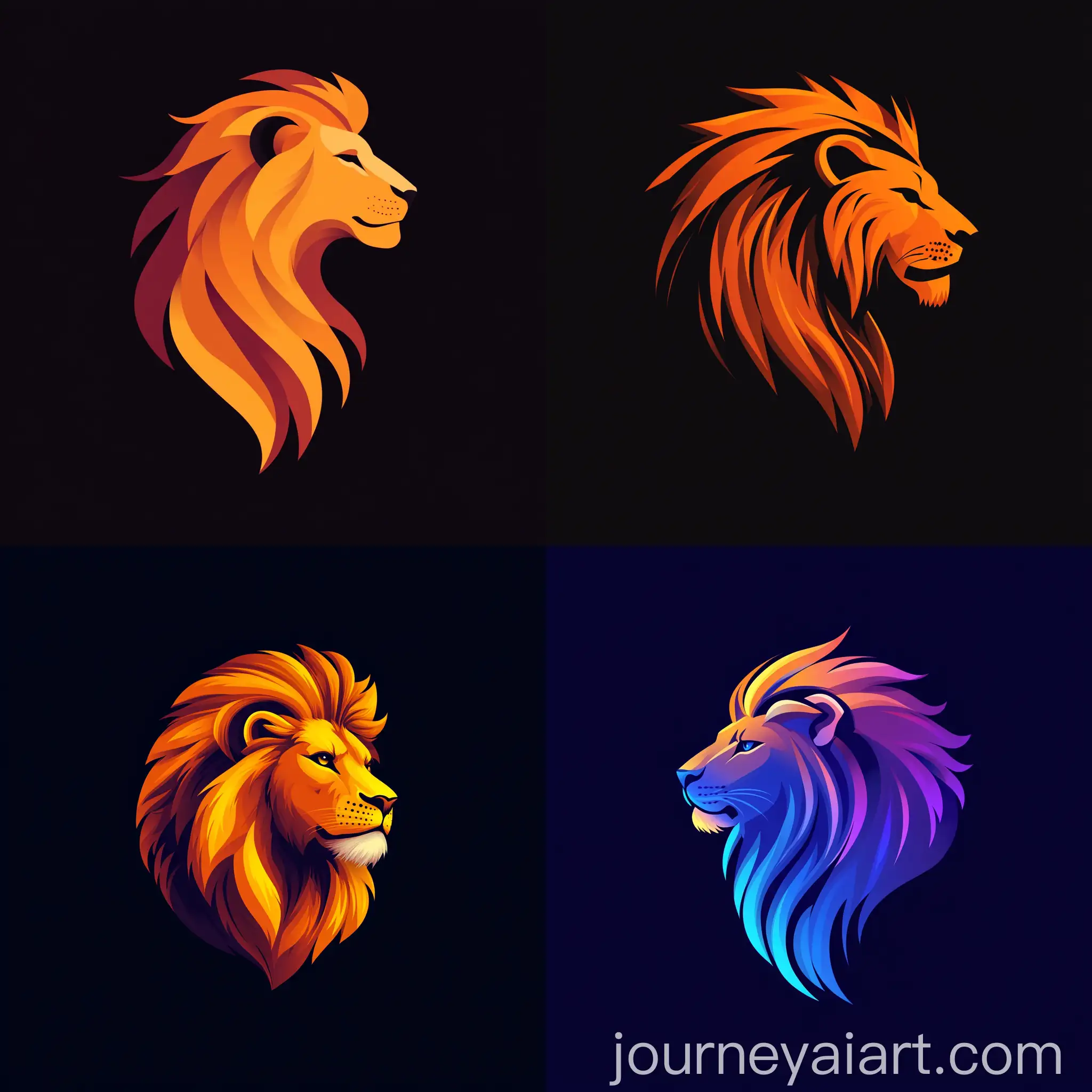 Majestic-Lion-Logo-Design-in-Symmetrical-Artistic-Style