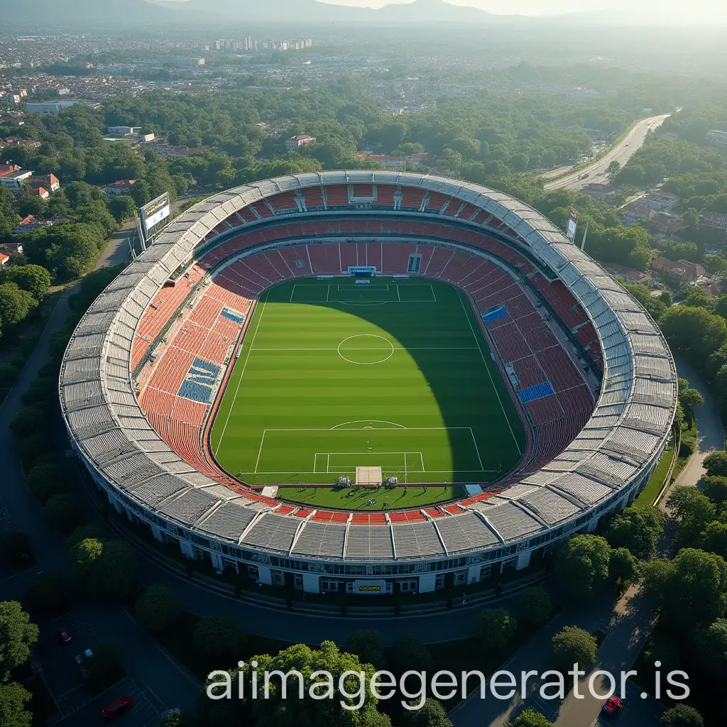 generate an aerial view of a football stadium