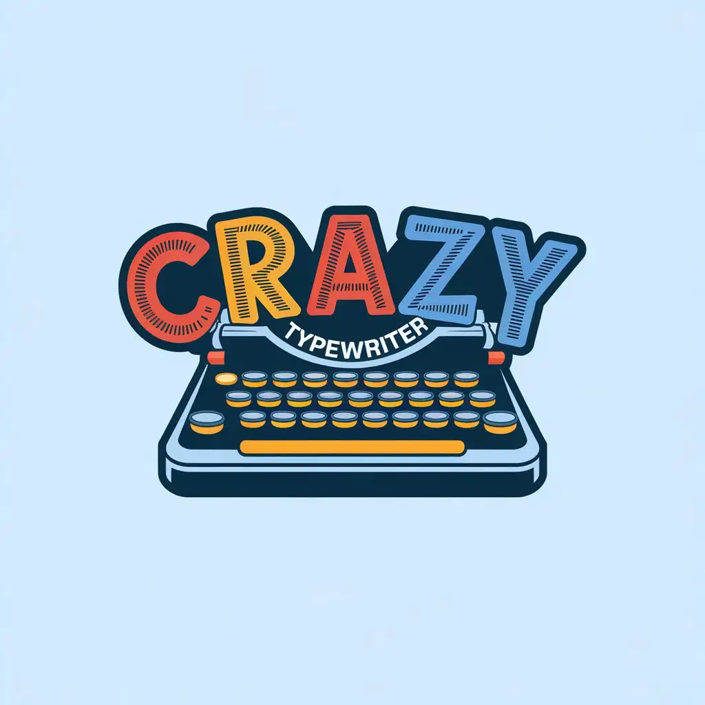 LOGO Design for Crazy Typewriter Vector Logo with Typewriter Symbol for Entertainment Industry