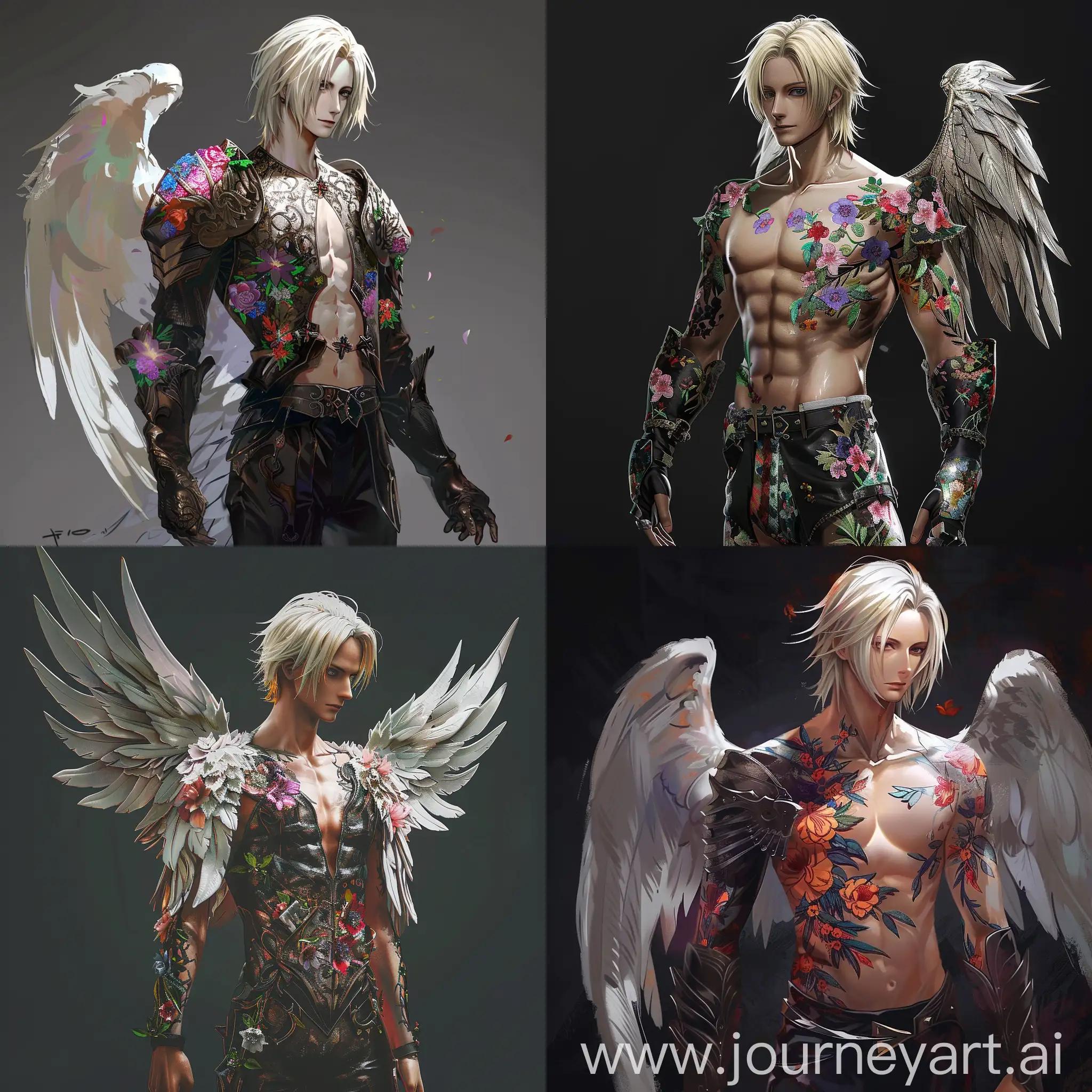 Elderly-Bodybuilder-in-Colorful-Floral-Angelic-Armor-Anime-Style