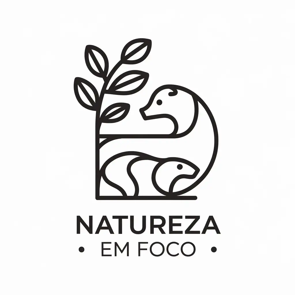 LOGO Design for Natureza em Foco Minimalist Plant and Animal Vector with Clear Background