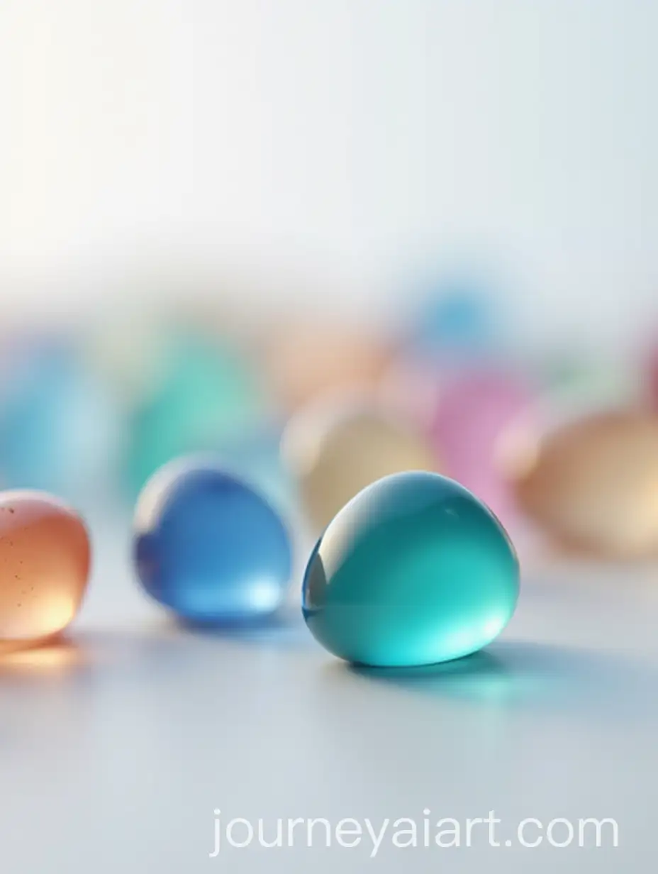Macro-Photography-of-Matte-Transparent-MultiColored-Glass-Stones-on-White-Background